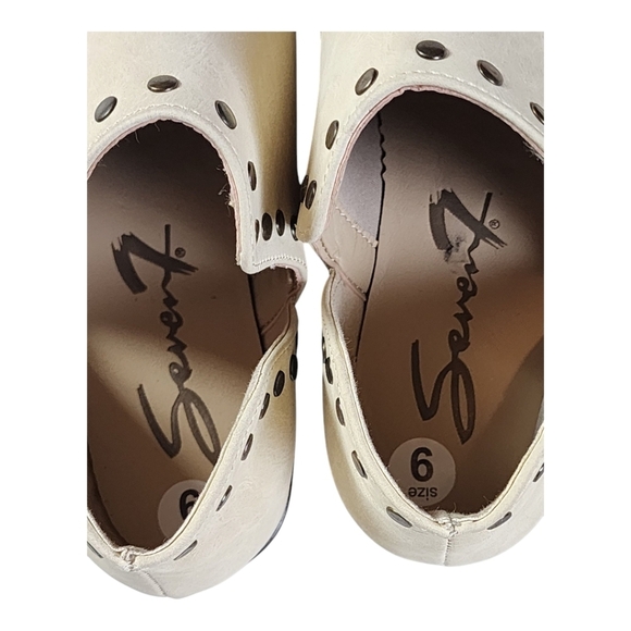 Seven Antonio Bootie 2035 White Studded Western Ankle Boots Size 9 - Picture 5 of 11